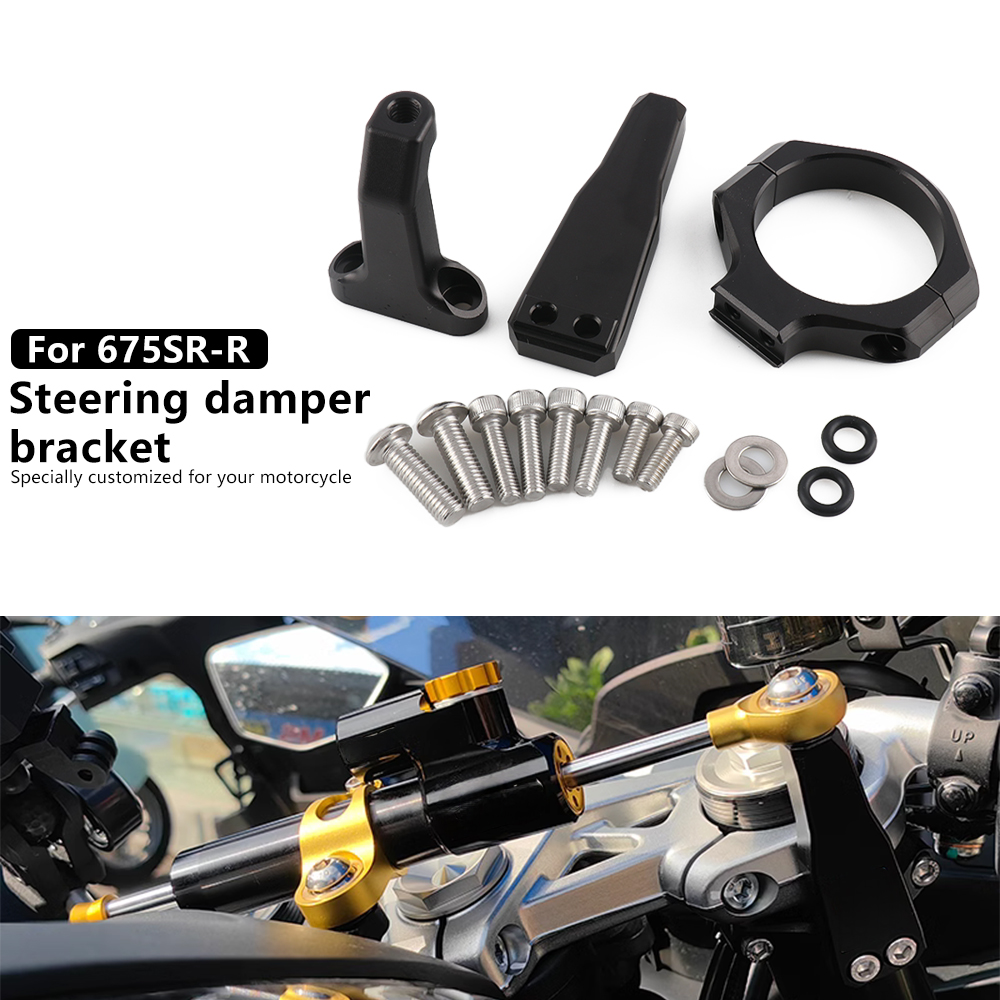 新しいオートバイ 675SR-R ダンパーブラケットキット  - Steering Damper Stabilizer Kit Cnc のレビューと価格